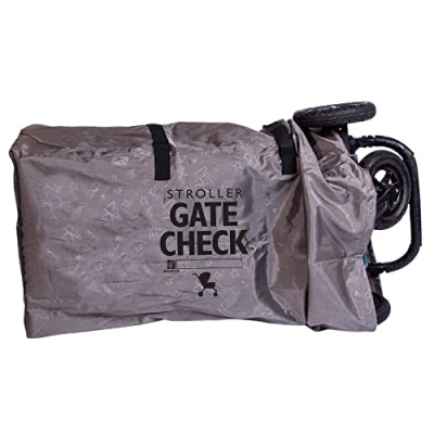 Image of J.L. Childress Deluxe Gate Check Bag for Single &amp; Double Strollers Premium Heavy Duty Durable Air Travel Bag, Adjustable Shoulder Straps Fits Most Strollers, Grey