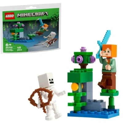 Image of LEGO Minecraft The Lush Cave Fight Building, 40 Pieces, Ages 6+, Paper Bag Set 30705