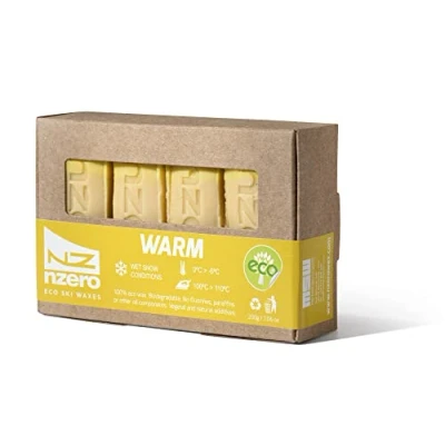 Image of NZERO Organic Wax Bars 200g, 50g (x4) Warm/Wet Snow Conditions, Yellow 0ºC/ 6ºC Natural Eco for Skis &amp; Snowboard