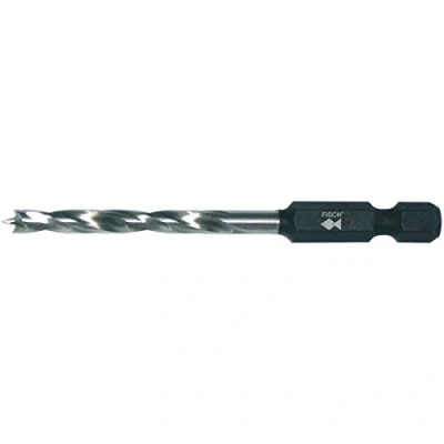 Image of Fisch FSF 265313 Hex Shank High Speed Steel Double Flute Brad Point Drill, 6mm