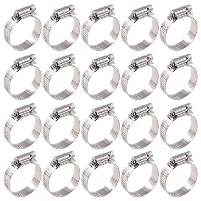 Image of Glarks 20Pcs 304 Stainless Steel Adjustable 21 44MM Range Worm Gear Hose Clamps Assortment Kit, Fuel Line Clamp for Water Pipe, Plumbing, Automotive and Mechanical Application (21 44MM)