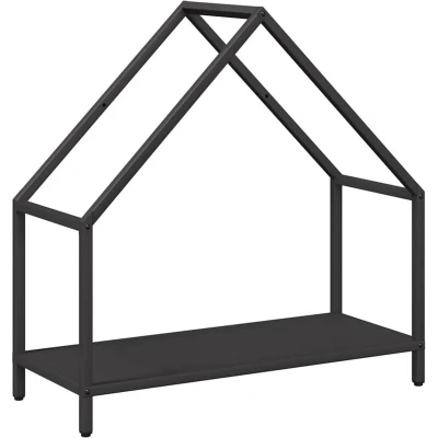 Image of vidaXL Firewood Rack Black 60x25x60 cm Cold rolled steel