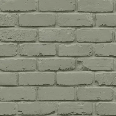 Image of Fine Decor FD43603 Painted Brick Wallpaper, Sage