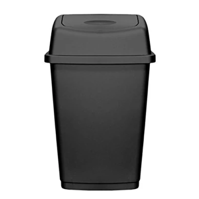 Image of Signature Houseware Plastic 50Lt Flip Top Waste Rubbish Office Kitchen Paper Bin Dustbin (Ash)