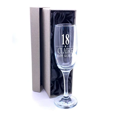 Image of ukgiftstoreonline Personalised Any Age Birthday Champagne Flute Glass Gift Boxed 18th 21st 30th 40th 50th 60th 70th 80th
