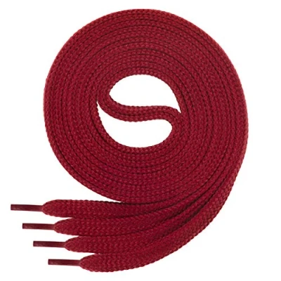 Image of Di Ficchiano 1 Pair of Quality Polyester Shoelaces Tearproof Flat Approx. 7.0 mm Wide, 27 Colours, 60 200 cm Long blue dark
