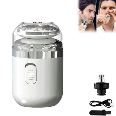 Image of Capsule Razor,Mini Portable Electric Shaver,Electric Shaver for Men,2 in 1 Mini Shaver,USB Rechargeable Waterproof Razors,Mens Shaver,Wet and Dry, Ipx7 (White)