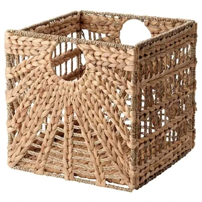 Image of LUSTIGKURRE Basket, natural water hyacinth/seagrass32x33x32 cm