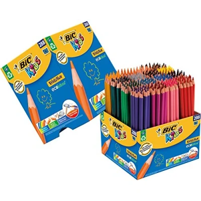 Image of BIC Kids Evolution Coloured Pencils, Vivid Colouring Easy to Sharpen, Extra Resistant School Supplies, 288 Pack