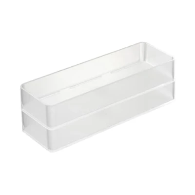 Image of Yamazaki 3644 TOWER Stackable Organizer L x2 Set, white, PS Resin, Minimalist, 8 x 24 3.7 cm