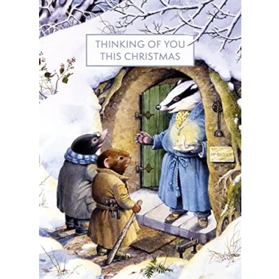 Image of Museums &amp; Galleries Artistic Christmas Card &#039;Thinking of You&#039; Badger&#039;s House Illustration from the Wind in Willows Festive Wishes Range
