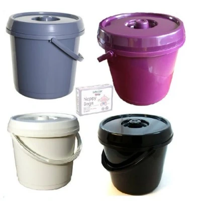Image of Ur Choice 14 Litre Nappy Bucket with Lid Cream + 200 Bags Free by Whitefurze