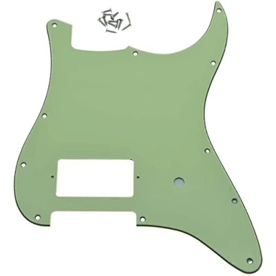 Image of Dopro 11 Hole ST Strat One Humbucker Guitar Pickguard Scratch Plate for FD Delonge Mint Green 3 Ply