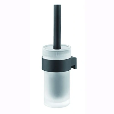 Image of Tiger Bold Toilet Brush and Holder, Stainless Steel, Black, 10.1 x 33.9 12 cm