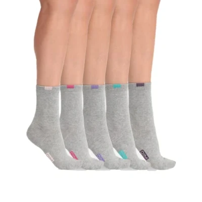 Image of DIM Ecodim CREW Socks 5 PACK Socks, Women&#039;s, Size: One Size, Gris clair chiné