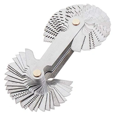 Image of ChgImposs Metric &amp; Imperial US Screw Gauge SAE Whitworth 55 Degree 60 Thread Pitch for Industrial Measurement