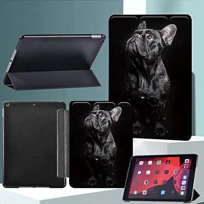 Image of Case For iPad 9/8/7 (10.2 Inch, 2021/2020/2019 Model, 9th/8th/7th Gen) Leather Multi Function Stand Cover With Auto Sleep Wake Air 3rd gen 10.5 (2019), Pro (2017) (Bulldog)