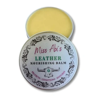Image of Miss Abi&#039;s Leather Nourishing Balm, Cleans, Seals &amp; Protects 100% Natural Conditioner Beeswax Cleaner, Conditioner, for Leather, Salve