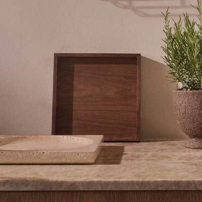 Image of AYTM Unity tray, walnut, length 35 cm, width wood