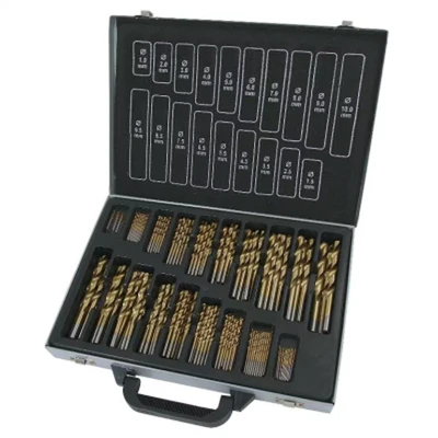 Image of 170pc Titanium Coated HSS Drill Bit Sets. 1 to 10mm &amp; 1.5 9.5mm set. Tackle a wide range of materials from Metal, Woods, Plastics. Complete in Box Case