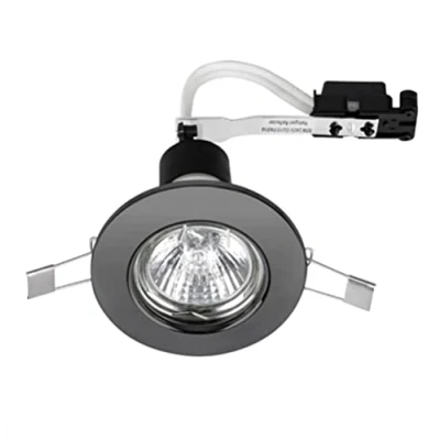 Image of MiniSun Modern Black Chrome Recessed GU10 Ceiling Downlight Fitting