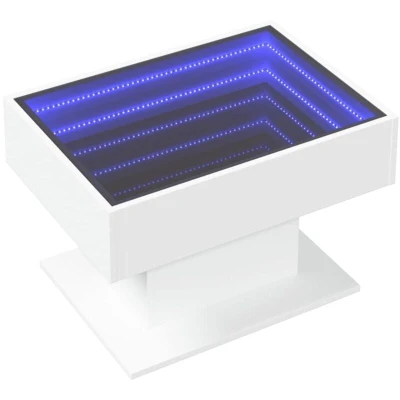 Image of vidaXL Coffee Table with LED White 70x50x45 cm Engineered Wood