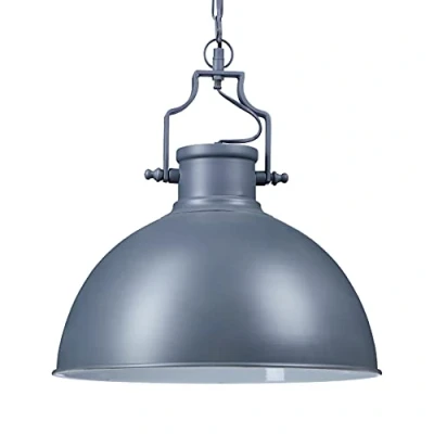Image of Relaxdays Industrial Design Pendant Light for Dining Room, Metal, 40 W, Grey