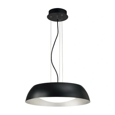 Image of Argenta Ceiling Pendant Small 18W LED 3000K, 1800lm, Matt Black, Silver, White Acrylic