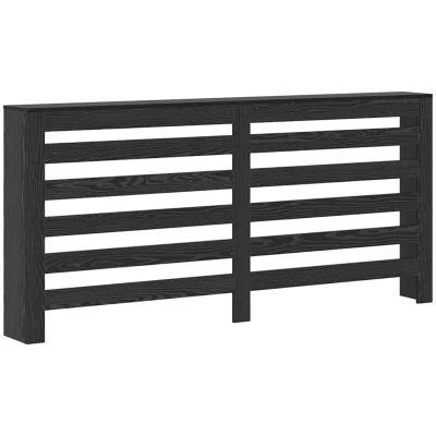 Image of vidaXL Radiator Cover Black Oak 175x20x82 cm Engineered Wood