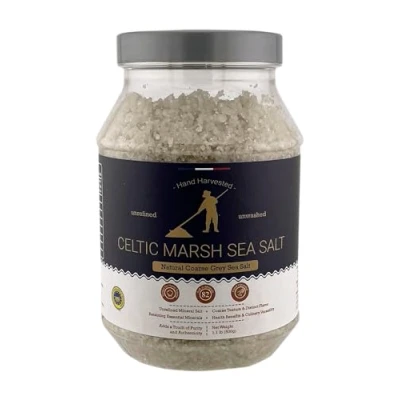 Image of Celtic Sea Salt 500g Light Grey, Coarse, Unrefined Natural Hand Harvested from France, Rich in 82 Essential Minerals