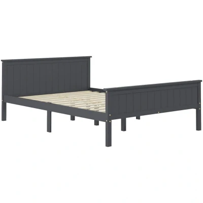 Image of vidaXL Bed Frame without Mattress Grey Solid Wood 140x200 cm