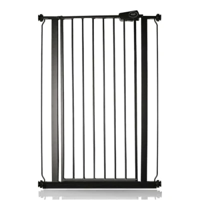 Image of Bettacare Child and Pet Gate, 75cm 83cm, Matt Black, Extra Tall Gate 104cm in Height, Pressure Fit Stair Baby Suitable for Dog or Barrier, Easy Installation