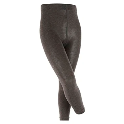 Image of FALKE Unisex Kids Active Warm K LE Wool Thick Plain 1 Pair Leggings, Grey (Anthracite Melange 3080), 9 11.5