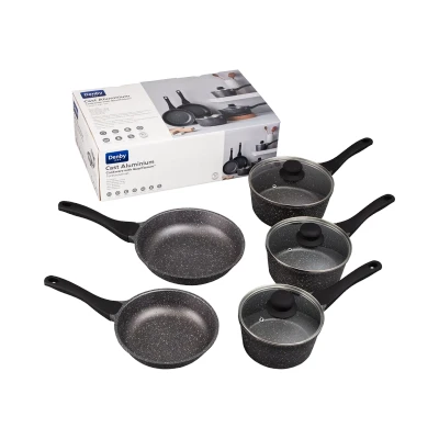 Image of Denby Granite Finish Cast Aluminium 5 Piece Pan Set