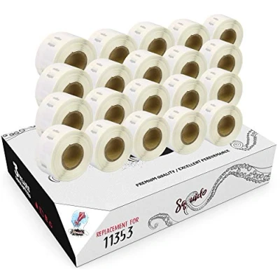 Image of Squuido 20 Rolls 11353 Labels Compatible with Dymo LabelWriter 4XL 450 400 330 320 310 Duo/Turbo/Twin Turbo Seiko SLP 430 420 410 200 100 12mm x 24mm 1000 per Roll