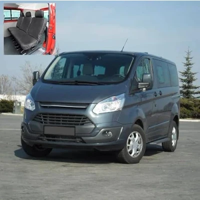 Image of UK Custom Covers SC828B Tailored Heavy Duty Waterproof Rear Seat (Single/Double Base NO Armrests) Black Fits Ford Tourneo Zetec 2018 Onwards