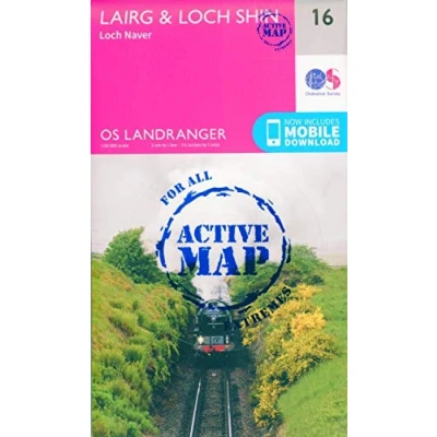 Image of Landranger Active 16 Loch Assynt, Lochinver &amp; Kylesku Map With Digital Version