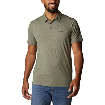 Image of Columbia Men&#039;s Tech Trail Polo Shirt, Stone Green, Size XXL