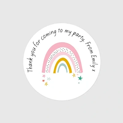 Image of Dotty about Paper Personalised Sweet Cone Stickers Chasing Rainbows Pack of 35