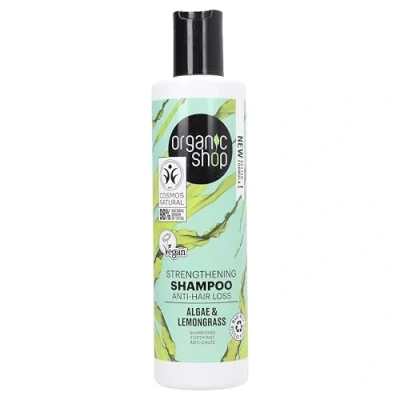 Image of Organic Shop Strengthening Shampoo Anti Hair Loss Algae and Lemongrass, 280 ml