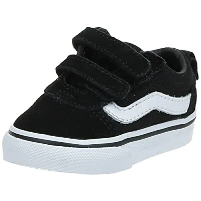 Image of Vans Unisex Kids Ward V Sneaker, Suede Canvas Black White, 2.5 UK Child