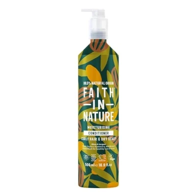 Image of Faith In Nature 500ml Metal Bottle Natural Shea &amp; Argan Conditioner, Moisturising for Curly Hair Dry Scalp, Vegan Cruelty Free, No SLS, Silicones or Parabens