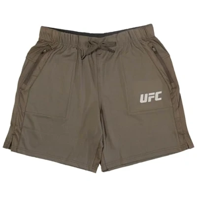 Image of UFC Men’s Elastic Waist Shorts Without Brief, Size S, Color Olive