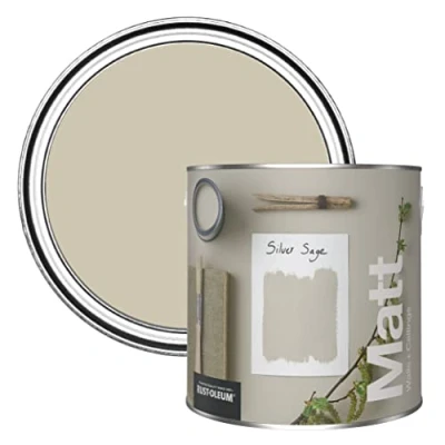 Image of Rust Oleum Colours Matt Emulsion Wall and Ceiling Paint Silver Sage 2.5L