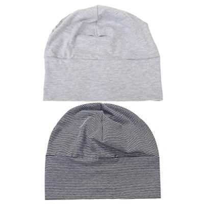 Image of sharprepublic UNISEX NIGHTCAP COMFORT HATS EYE HEAD COVER DAY NIGHT CAPS SLEEPING HAT 2PCS Grey+BlackWhite, One Size