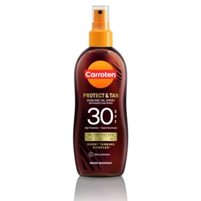 Image of Carroten OmegaCare Tanning Oil SPF 30, 150 ml Tan Accelerator with Sun Protection Spray Omega Fatty Acids Sunscreen Carrot and Coconut Oils
