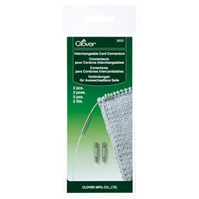 Image of Clover Interchangeable Cord Connectors 2/Pkg, Other, Multicoloured, 2.12 x 8.98 17.24 cm