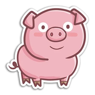 Image of 2 x 10cm Cute Pink Pig Vinyl Stickers Piglet Fun Sticker Laptop Luggage #17970 (10cm Tall)