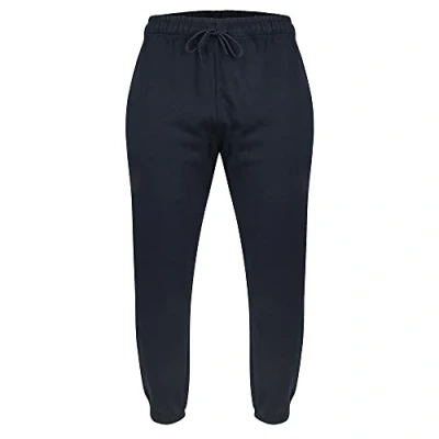Image of Men&#039;s Fleece Joggers Bottoms with Zip Pockets Trackpant Bottomwear Elasticated Waist Drawstring Sweat Cuffed Regular Fit Casual Gym Sports Navy Colour L Size