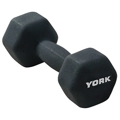 Image of York Fitness Single Neoprene Hex coating Dumbbell, Black, 5KG